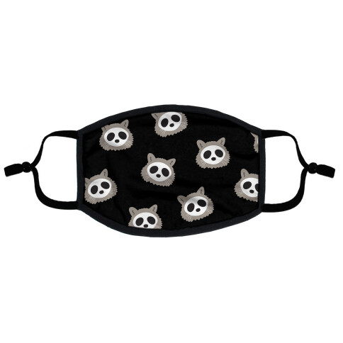 Raccoon Skull Pattern Flat Face Mask