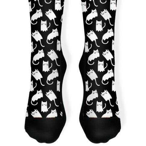 Ghost Cat Pattern Sock