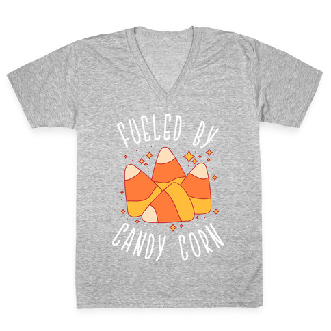 Fueled By Candy Corn V-Neck Tee Shirt