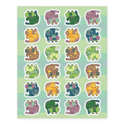 Cool Frogs Stickers and Decal Sheet