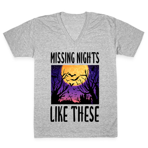 Missing Nights Like These V-Neck Tee Shirt