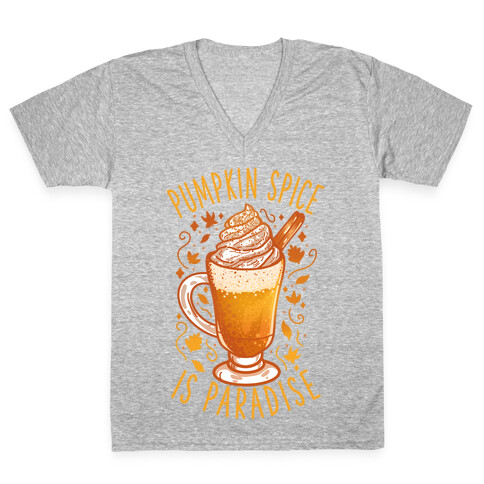 Pumpkin Spice is Paradise V-Neck Tee Shirt