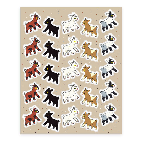 Baby Goats On Baby Goats Pattern Stickers and Decal Sheet