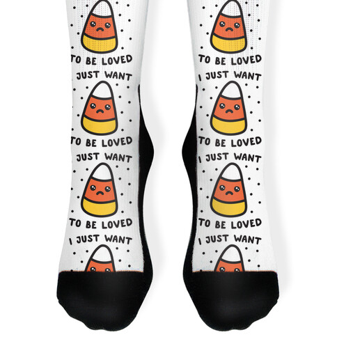 I Just Want To Be Loved Candy Corn Sock