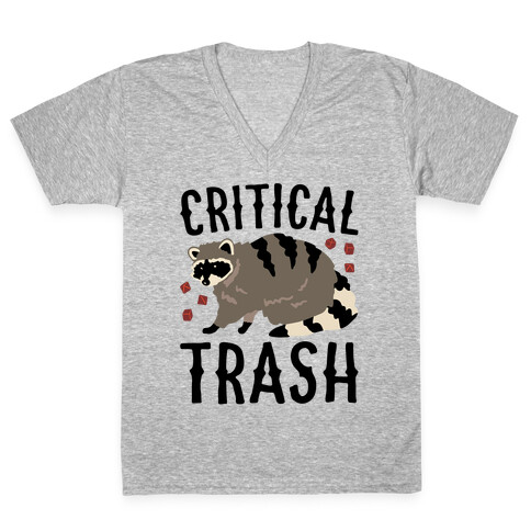 Critical Trash Raccoon Parody V-Neck Tee Shirt