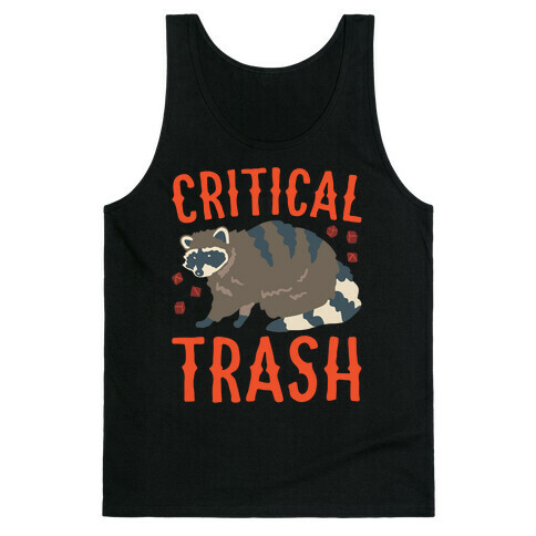 Critical Trash Raccoon Parody White Print Tank Top