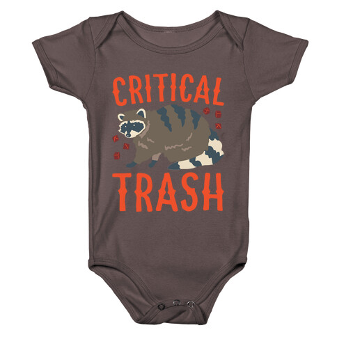 Critical Trash Raccoon Parody White Print Baby One-Piece