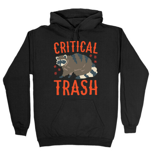 Critical Trash Raccoon Parody White Print Hooded Sweatshirt