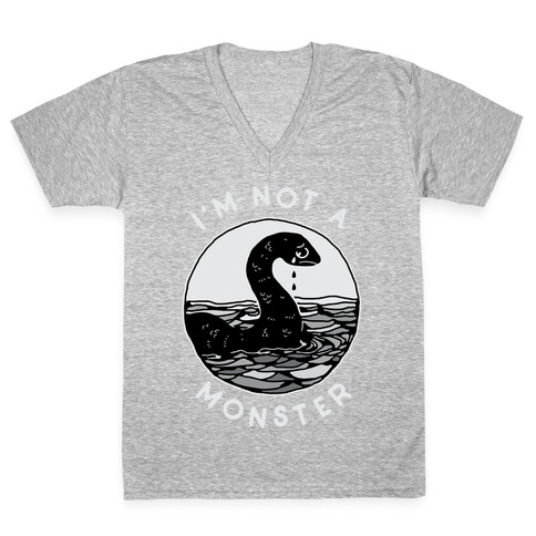 I'm Not a Monster (Nessy)  V-Neck Tee Shirt