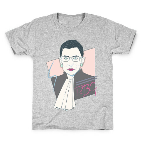 80's Ruth Bader Ginsburg White Print Kids T-Shirt