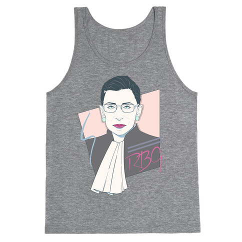 80's Ruth Bader Ginsburg White Print Tank Top