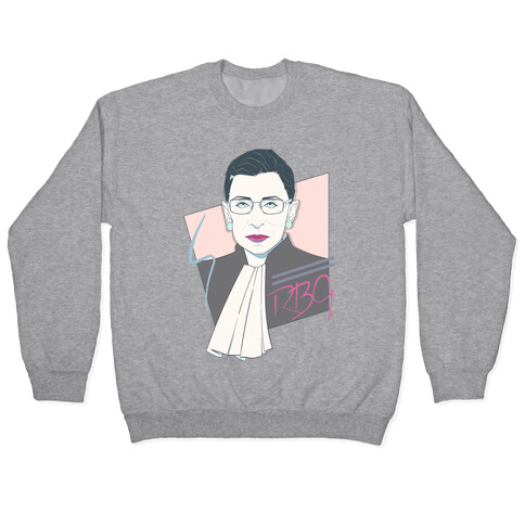 80's Ruth Bader Ginsburg White Print Pullover