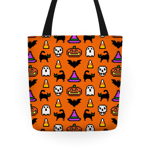 Pixel Halloween Pattern Tote