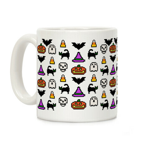 Pixel Halloween Pattern Coffee Mug