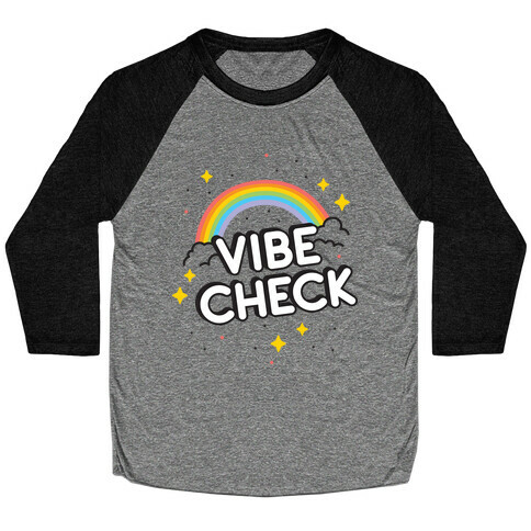 Vibe Check Rainbow Baseball Tee