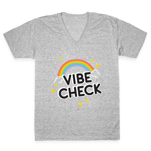 Vibe Check Rainbow V-Neck Tee Shirt