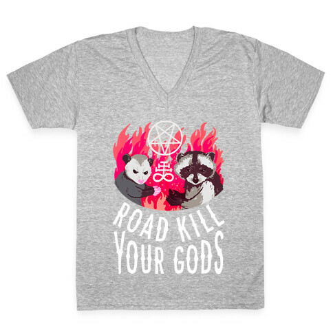 Road Kill Your Gods V-Neck Tee Shirt
