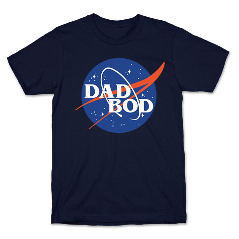 Dad Bod Nasa Parody White Print T-Shirt