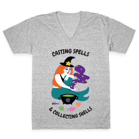 Casting Spells & Collecting Seashells V-Neck Tee Shirt