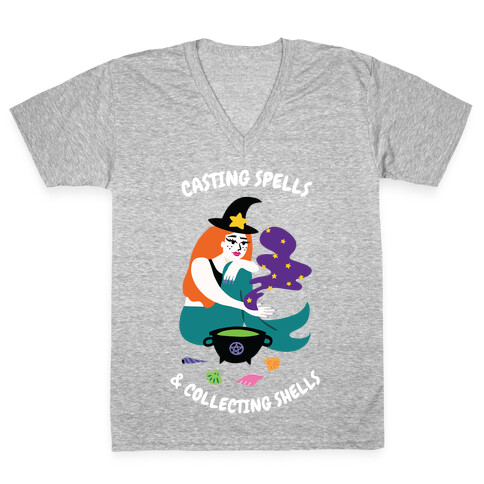 Casting Spells & Collecting Seashells V-Neck Tee Shirt