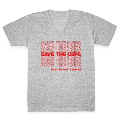 Save The USPS Thank You Bag Style V-Neck Tee Shirt