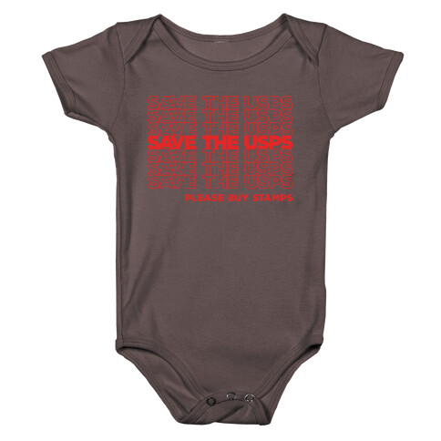 Save The USPS Thank You Bag Style White Print Baby One-Piece