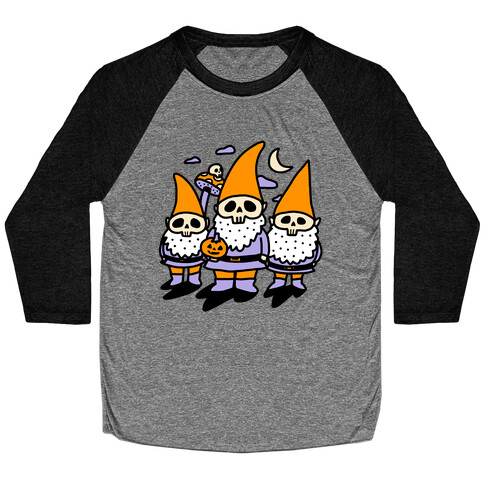 Happy Hall-Gnome-Ween (Halloween Gnomes) Baseball Tee