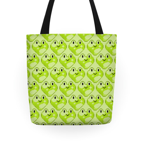 Pixel Frog Hearts Tote