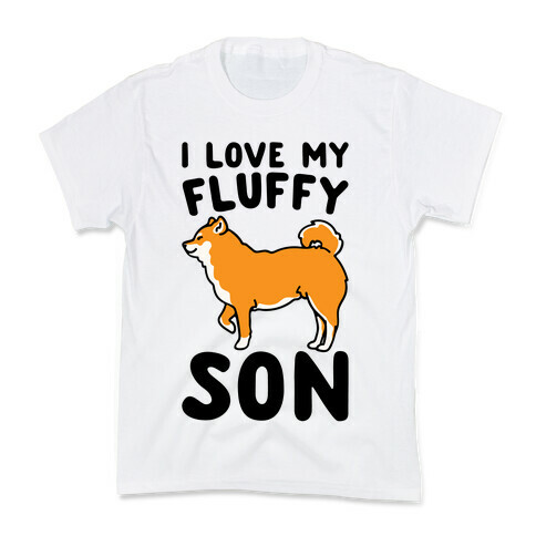 I Love My Fluffy Son Shiba Inu Kids T-Shirt