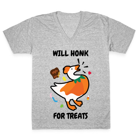 Will Honk for Treats V-Neck Tee Shirt