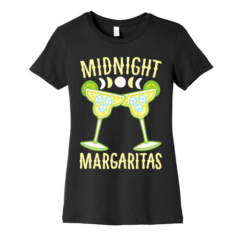 Midnight Margaritas White Print Womens T-Shirt