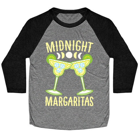 Midnight Margaritas White Print Baseball Tee