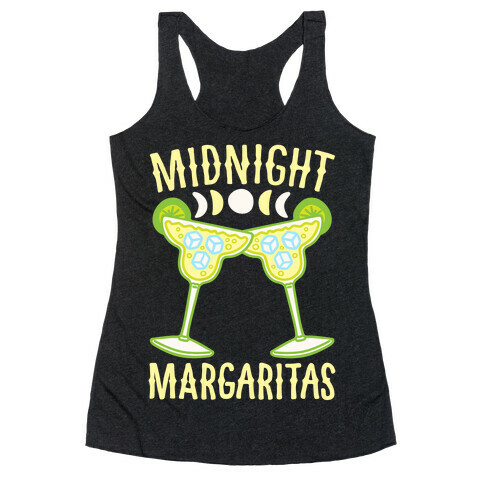 Midnight Margaritas White Print Racerback Tank Top
