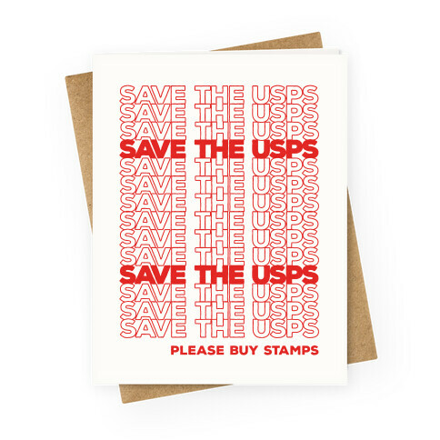 Save The USPS Thank You Bag Style Greeting Card