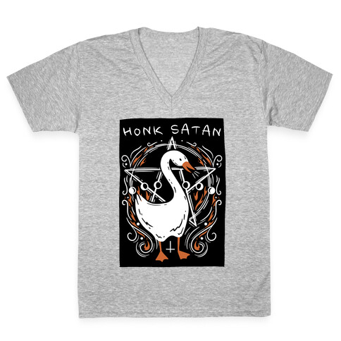 Honk Satan Goose V-Neck Tee Shirt
