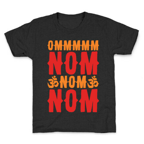 Ommm Nom Nom Nom White Print Kids T-Shirt
