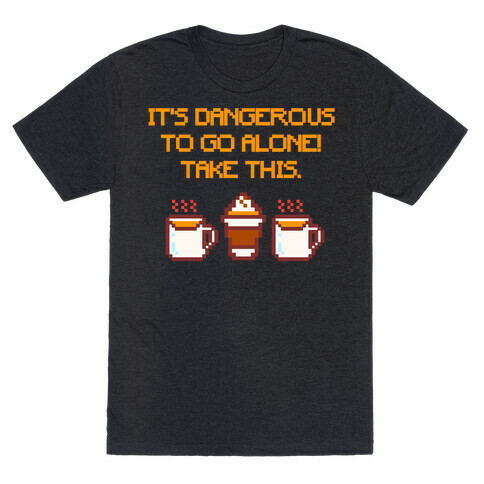 It's Dangerous To Go Alone Take This Pumpkin Parody White Print T-Shirt