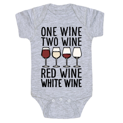 One Wine Two Wine Red Wine White Wine Baby One-Piece