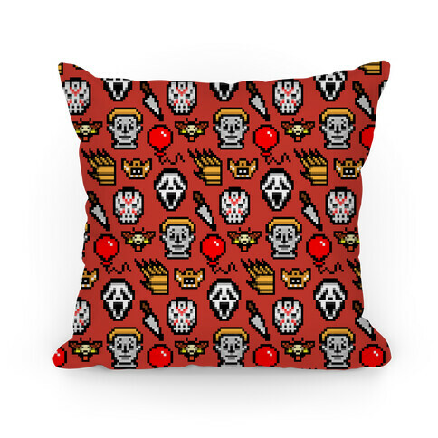 Slashers Pixel Pattern Pillow