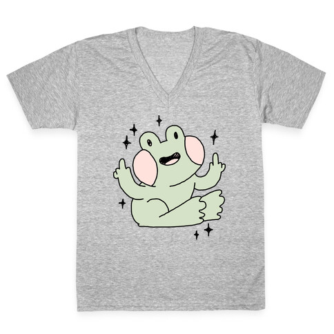 Flicky Frog  V-Neck Tee Shirt