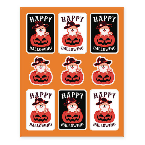 Happy Hallowinu Stickers and Decal Sheet