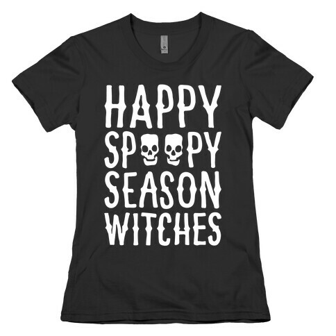 It's Spoopy Season Witches White Print Womens T-Shirt