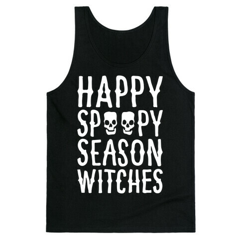 It's Spoopy Season Witches White Print Tank Top