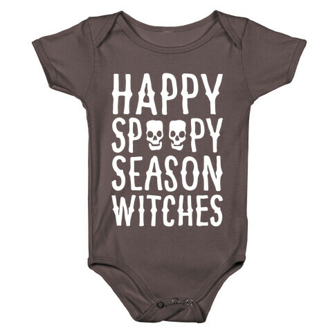 It's Spoopy Season Witches White Print Baby One-Piece