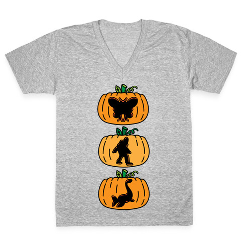 Cryptid Carvings  V-Neck Tee Shirt