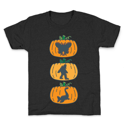 Cryptid Carvings White Print Kids T-Shirt