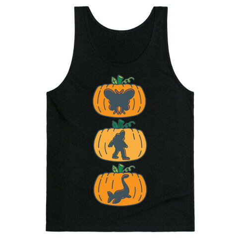 Cryptid Carvings White Print Tank Top