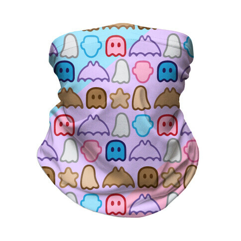 Spoopy Cereal Parody Pattern Neck Gaiter