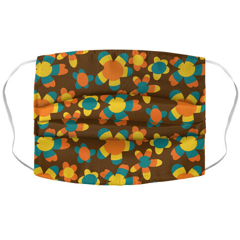 Retro Flower Power Pattern Accordion Face Mask