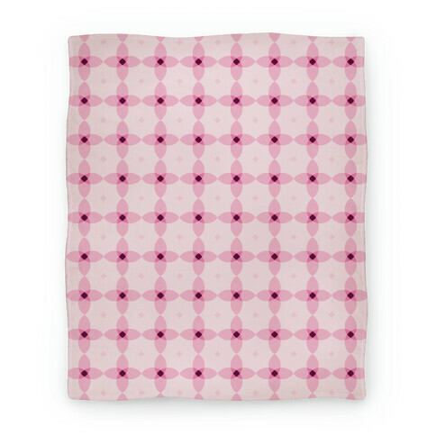 Pink Geometric Flower Pattern Blanket